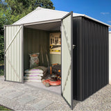 Greesum Metal Outdoor Storage Shed 6FT x 4FT, Steel Utility Tool Shed Storage House with Door & Lock, Metal Sheds Outdoor Storage for Backyard Garden Patio Lawn (6' x 4'), Gray Greesum