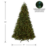 National Tree Company Pre-Lit 'Feel Real' Artificial Full Downswept Christmas Tree, Green, Douglas Fir, Dual Color LED Lights, Includes Stand and PowerConnect, 9 feet National Tree Company