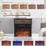 25" Electric Fireplace Side Table with Infrared Quartz Heater, 3-Sided Glass Fireplace Heater w/Remote Control & 9H Timer, Thermostat, Overheat Protection, Electric Fire Place for Indoor, 1500W Tomkate