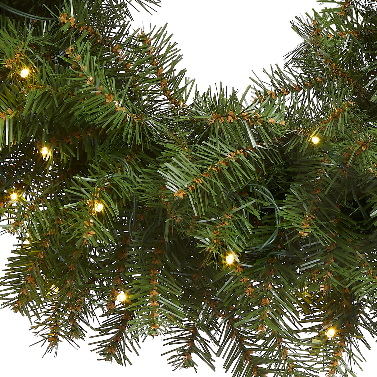 National Tree Company Pre-Lit Artificial Christmas Wreath, Green, Norwood Fir, White Lights, Christmas Collection, 24 Inches National Tree Company