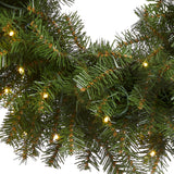 National Tree Company Pre-Lit Artificial Christmas Wreath, Green, Norwood Fir, White Lights, Christmas Collection, 24 Inches National Tree Company
