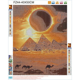 5D Diamond Painting Art Egypt Pyramid and Camel Full Drill Square Beads Diamond Painting Kits for Adults Crystal Gems Wall Art Home Decoration 40x50cm WoodArtSupply