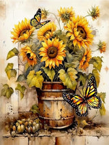 igoodom Diamond Art Kits for Adults, Sunflower Diamond Painting Kits for Beginners, DIY 5d Full Drill Round Diamond Art Kit for Home Wall Decor Gift 12x16inch igoodom