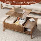 Lift Top Coffee Table with Storage Hidden Compartment, 40" Mid - Century Modern Wooden Living Room Center Table, Adjustable Height Desk for Laptop, Multifunctional Sofa Side Table，Walnut Royal Windsor