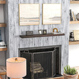 HOMCOM 48 Inch Fireplace Mantel, Floating Farmhouse Solid Fir Wood Shelf, Handmade Heavy Duty Wall Mounted Shelf, with Metal Bracket, Walnut Brown HOMCOM