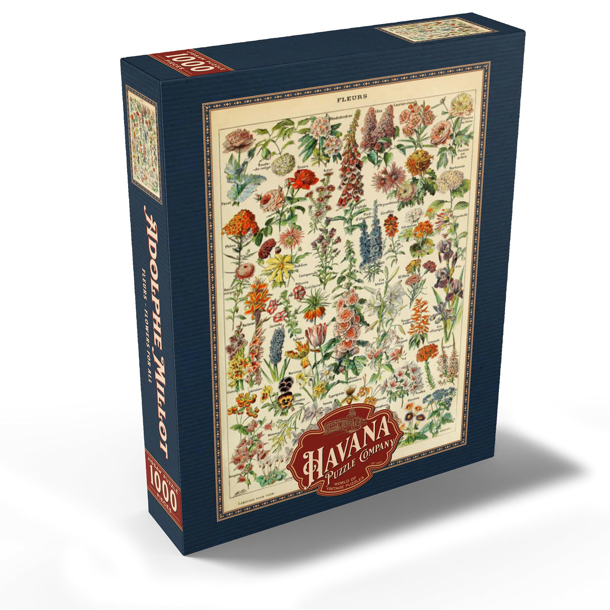 MyPuzzle Fleurs - Flowers for All, Vintage Art Poster, Adolphe Millot - Premium 1000 Piece Jigsaw Puzzle for Adults MyPuzzle.com