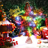 Star Tree Toppers Christmas Decorations Indoor Natural Brown Rattan Star Christmas Tree Topper Lighted Rustic Rattan Star Rustic Rattan Treetop Holiday Xmas Party Decorations (Coloured Light) Mudder