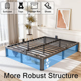 FUIOBYVV 10 Inch King Bed Frame with Rounded Corner and Headboard Hole Mattress Retainers 3500 LBS Metal Heavy Duty Steel Slats Support No Box Spring Needed Platform Noise Free Easy Assembly FUIOBYVV