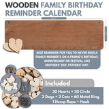 Gifts for Her Mom-Grandma, Personalized Family Birthday Calendar, DIY Wooden Birthday Reminder with Family Name, Custom Event Calendar Board, Grandma Lara Laser Works