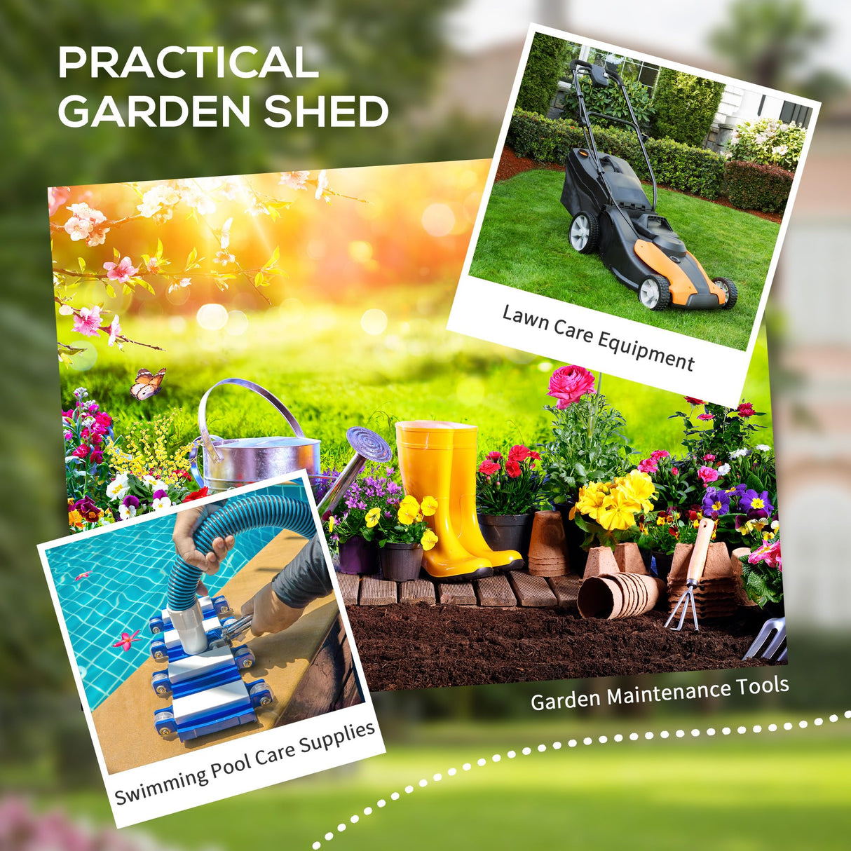 Outsunny 6' x 4.5' Outdoor Storage Shed, Plastic Shed with Vent, Window and Double Lockable Doors, Utility Resin Shed for Patio, Backyard, Lawn, Garage, Gray Outsunny