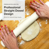 Frieling Crafted In The USA Maple Rolling Pin - Classic Baker Straight - 2-Inch By 18.5-Inch - Rolling Pin Baking - Precision Rolling Pin - Pin Roller - Wooden Straight Rolling Pin - Dough Roller Frieling