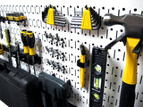 Wall Control Modular Pegboard Tool Organizer System - Wall-Mounted Metal Peg Board Tool Storage Unit for Wall Storage Tiling (White Pegboard) Wall Control