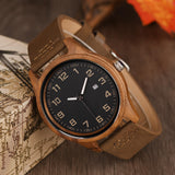 Engraved Wood Watch for Men Personalized Walnut Watch Leather Strap Anniversary Birthday Watch for Husband Dad Son LMWOOD