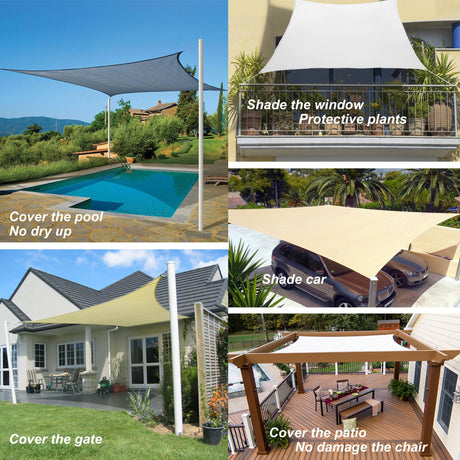 Patio Sun Shade Sail Canopy, 18' x 26' Rectangle Shade Cloth UV Block Sunshade Fabric - Outdoor Cover Awning Shelter for Pergola Backyard Garden Yard (18' x 26', Red) DIIG