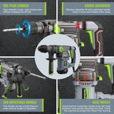 WORKPRO Premium 1-1/4 Inch SDS-Plus Rotary Hammer Drill, 12.5AMP, Heavy Duty Corded Version for Concrete Demolition Chipping Rotomartillo, 5 SDS-Plus Bits WORKPRO