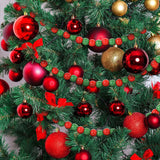 KitWinner Christmas Wood Beads Garland Retro Rustic Strand Country Farmhouse Xmas Tree Decor (14.5 Ft, Red & Green) KitWinner