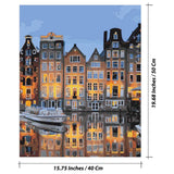 LikeyFactory Paint by Numbers Kit for Adults 16"x20" Rolled Canvas with Paintbrushes Acrylic Paints Premium DIY Painting Set on Canvas (1 16"x20", Sunset in Amsterdam) LikeyFactory