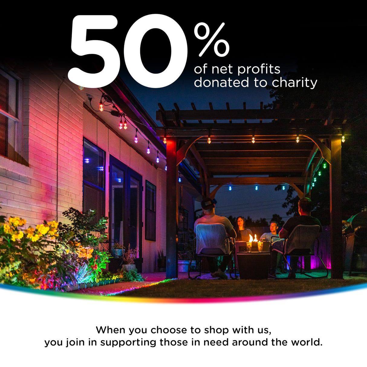 Enbrighten Vibe Eternity Permanent Outdoor Lights for House, 100ft, 72 RGBWIC LEDs, Close Spacing, 33lm, Color Changing, Christmas, Eave Lighting, Smart App, Works with Alexa, Google Home, 81103 Enbrighten