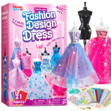 Klever Kits 400+PCS Fashion Design Crafts for Kids, Art and Crafts, DIY Sewing Kits with 3 Mannequins for Girls Aged 8-12, Birthday Presents, Toys fot Kids Klever Kits