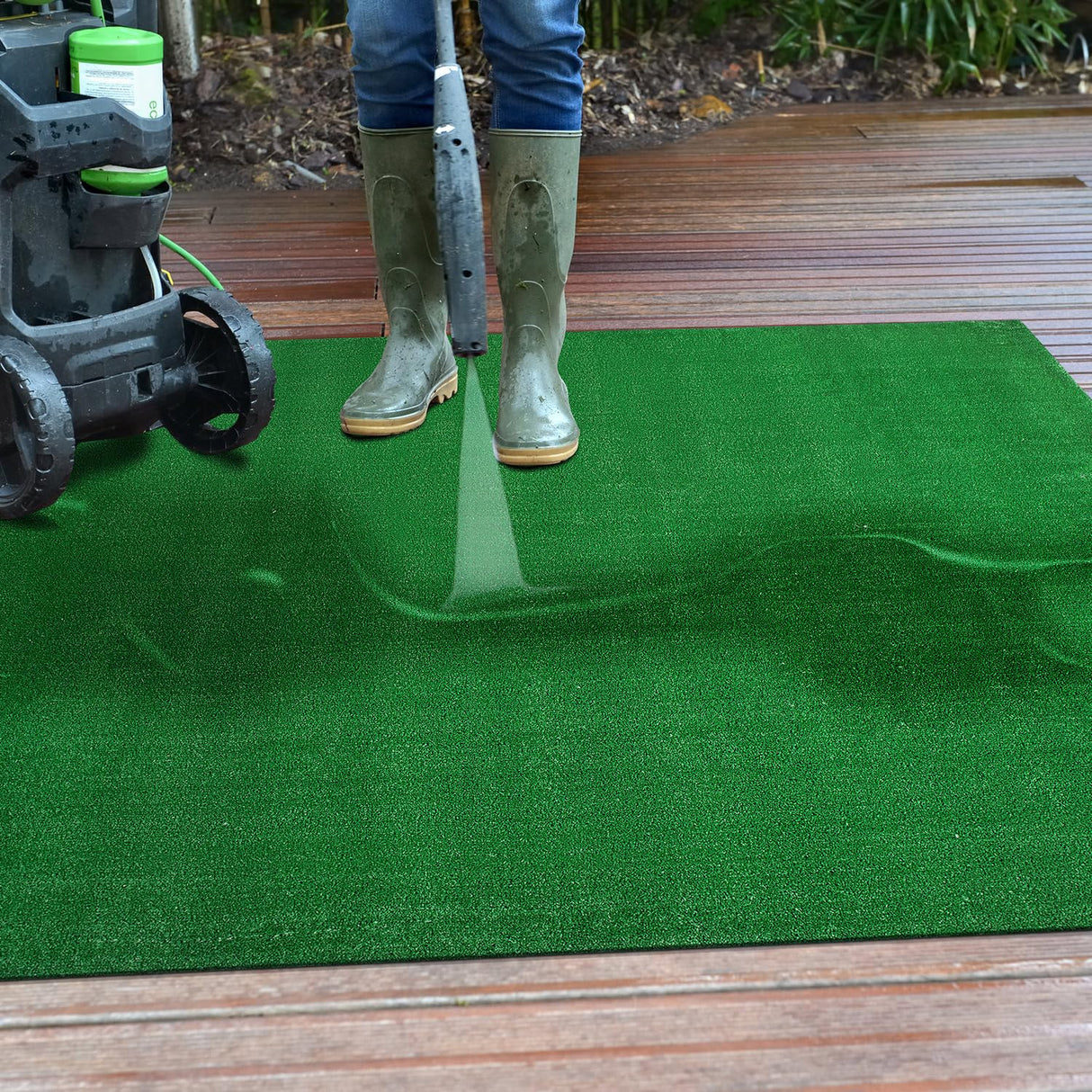 Rugshop Artificial Turf Solid Grass for Backyard, Garden, Patio, Balcony, Garage, Deck Indoor Outdoor Area Rug 5' x 7' Green Rugshop