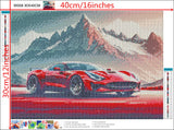 NIHO-JIUMA Diamond Painting Kits Mountain Sports car, DIY 5D Full Drill Diamond Art Gift for Adult/Teen, Home Decoration (30x40cm/12x16inches) NIHO-JIUMA