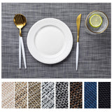 LEXMORE Placemats Set of 8 Vinyl/Plastic Woven Place Mats for Kitchen Table Indoor/Outdoor Washable Placemat Wipeable Dining Table Mats(Dark Gray) LEXMORE