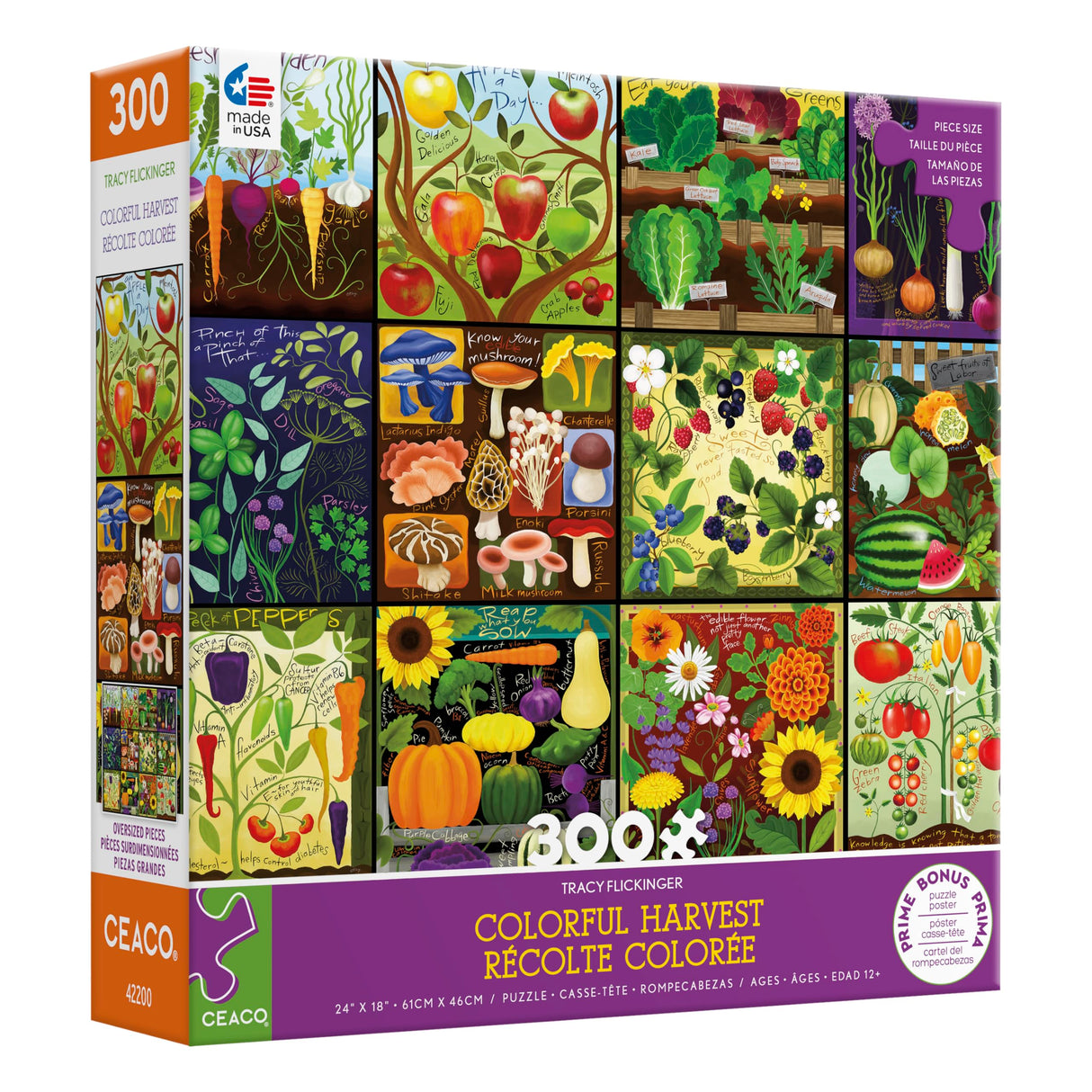 Ceaco - Tracy Flickinger - Colorful Harvest - 300 Piece Jigsaw Puzzle Ceaco