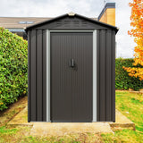 JY QAQA 5x3 FT Metal Outdoor Garden Storage Shed,Waterproof Metal Garden Sheds with Window and Lockable Double Door,Weather Resistant Steel Tool Storage House Shed forPatio,Lawn JY QAQA PET