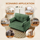 Urhanherry 47" Small Sofa Couch for Bedroom, Soft Chenille loveseat Mini Couch with Throw Pillow and Removable Cushion Cover for Small Spaces, Living Room, Apartment, Dorm, Office(Green) Urhanherry