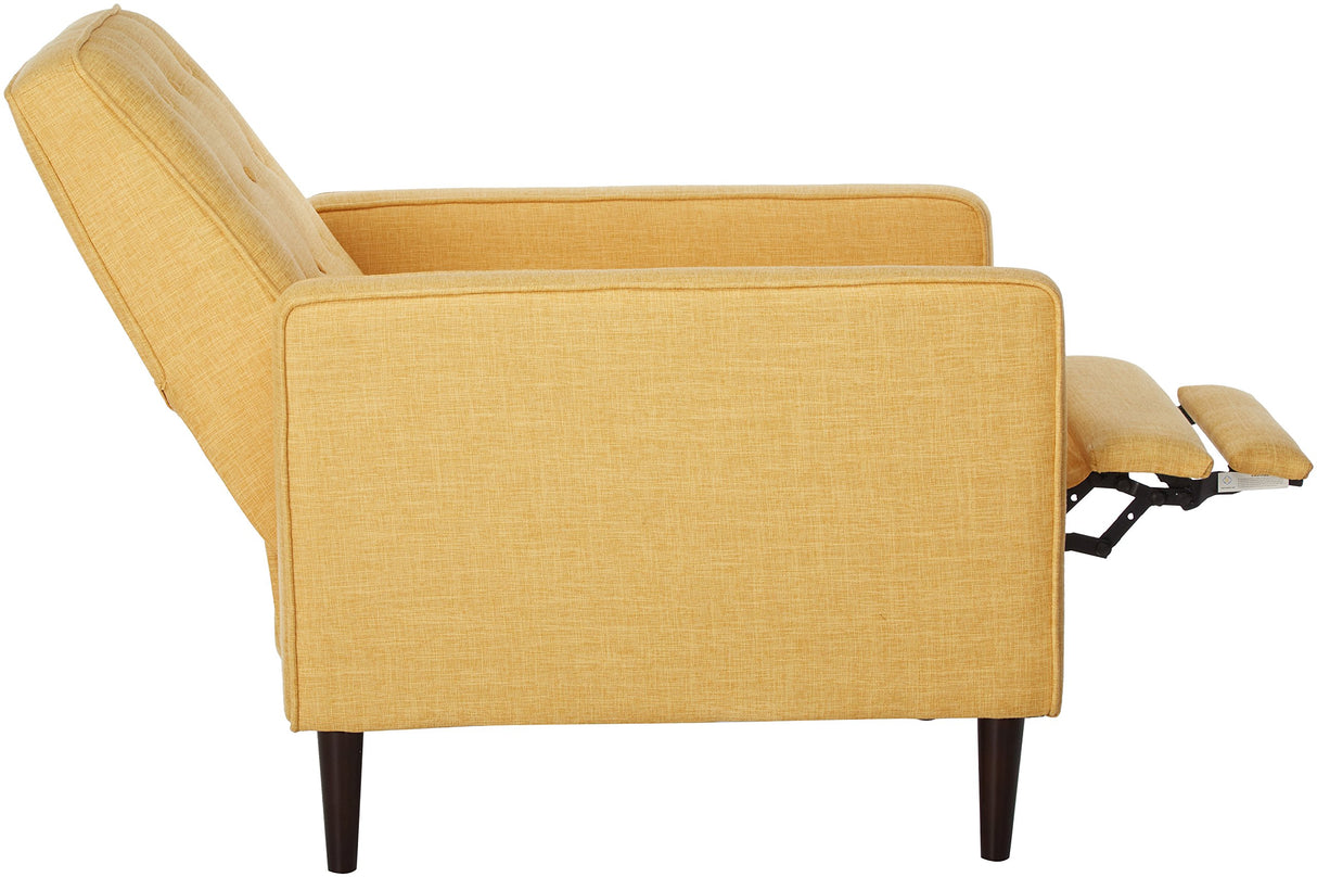 CHRISTOPHER KNIGHT HOME Mason Mid-Century Modern Tuft Back Recliner (Qty of 1, Fabric/Muted Yellow). GDFStudio Christopher Knight Home