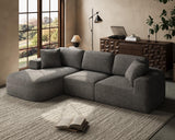 Dowinx 107'' Modular Sectional Sofa Couch with Chaise, No Assembly Required, Modern Bouclé-Inspired Upholstery, Convertible L-Shaped Design for Living Room – Charcoal Grey Dowinx