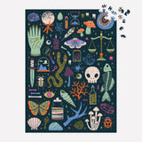Galison Occult and Curious – 1000 Piece Glow in The Dark Jigsaw Puzzle Featuring an Eerie Collection of Creepy and Spooky Objects Galison
