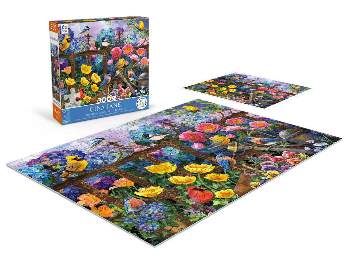 Ceaco - Gina Jane - Hydrangeas - Oversized 300 Piece Jigsaw Puzzle Ceaco