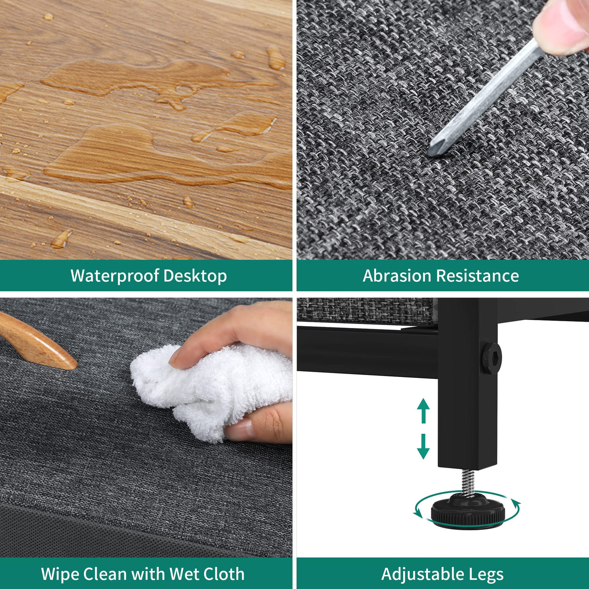 YITAHOME Dresser with 4 Drawers - Fabric Storage Tower, Organizer Unit for Bedroom, Living Room, Hallway, Closets - Sturdy Steel Frame, Wooden Top & YITAHOME