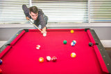 Mizerak Donovan II 8' Billiard Table with 2 Cues, Set of Billiard Balls, Triangle Brush and 2 Chalk Mizerak