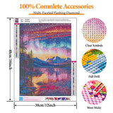 Offito Aurora Diamond Art Kits for Adults, 5D Starry Sky Lake Diamond Painting Kits for Beginners, Fantastic Landscapes DIY Full Drill Dots Gem Art Paint for Home Wall Decor 12 x 16 Inch Offito