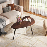 WLIVE Oval Coffee Tables, Modern Coffee Table for Living Room, Coffe Table for Small Space Home Office, Easy Assembly, 33.5" W x 18.9" D x 18.7" H, Espresso WLIVE