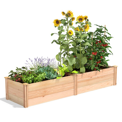 Greenes Fence Premium Cedar Raised Garden Bed, 2' x 8' x 16.5" - Made in USA with North American Cedar - WoodArtSupply