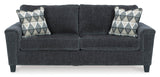 Signature Design by Ashley Abinger Chenille Contemporary Sofa with 2 Accent Pillows, Dark Gray Signature Design by Ashley