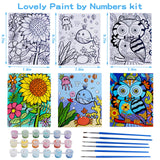3 Pack Paint by Numbers Kit for Kids Ages 8-12, 10 * 8 inch Color by Number for Kid Framed Canvas with 18 Acrylic Paint Pots and 6 Brushes, Paint by Number, Arts and Crafts Art Supplies for Kids 9-12 Volmop
