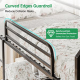 Lodoba Twin Over Twin Low Bunk Bed with Convertible Slide, Bunk Bed for Kids,Montessori Floor Bunk Bed Frame with Full-Length Guardrail,Floor bunk Bed for Boys Girls Teens,Light Black Lodoba