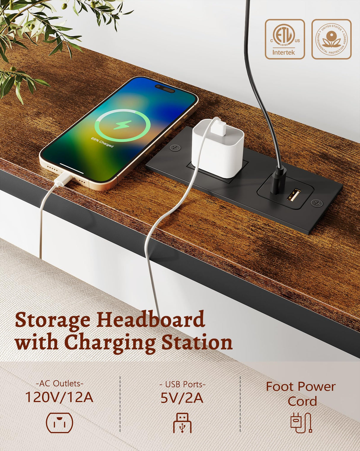 FAVOOSTY 5.9" Narrow Console Table with Led 46.8" Industrial Entryway Table with Storage Shelves, Thin Sofa Table for Living Room, Hallway, Entry Way, Foyer, Kitchen, Rustic Brown&Black FAVOOSTY