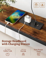 FAVOOSTY 5.9" Narrow Console Table with Led 46.8" Industrial Entryway Table with Storage Shelves, Thin Sofa Table for Living Room, Hallway, Entry Way, Foyer, Kitchen, Rustic Brown&Black FAVOOSTY