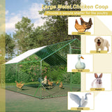 Metal Chicken Coop 13x10x6.56ft Large Walk-in Poultry Cage for 10/15 Chickens Chicken Run Hen Rabbit Duck House with Waterproof Cover for Outdoor Farm Use Hohuqeri