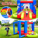 WELLFUNTIME Inflatable Bounce House with Slide, Jumping Castle with Blower for Kids Play House with Wave Pool WELLFUNTIME