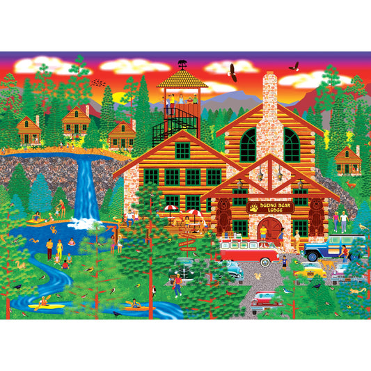 RoseArt - Home Country - Dozing Bear Lodge - 1000 Piece Jigsaw Puzzle for Adults