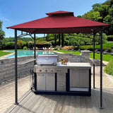 SCOCANOPY Upgraded Ripstop Fabric Replacement Canopy Grill BBQ Gazebo Roof Top for Gazebo Model L-GZ238PST-11 Only,(Burgundy Ripstop) SCOCANOPY