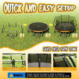 YUMPIE 8FT 10FT 12FT 14FT 16FT Trampoline with Pop-up Quick Connector, Trampoline Outdoor with Enclosure and Ladder, ASTM Approval for Kids and Adults YUMPIE