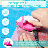 Honoson Mini Craft Iron Mini Heat Press Small Portable Tiny Iron with Charging Base Accessories for Fuse Beads Patch DIY Shoes T-shirts Heat Transfer Vinyl Projects(Pink) Honoson