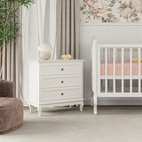 RoyalCraft White 3 Drawer Dresser for Bedroom, Wide Chest of Drawers with Ball Bearing Slide, Modern Wood Dresser Wide Nightstand Cabinet for Living Room RoyalCraft